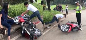 VIRAL! Pria Ngamuk Banting Motor karena Ditilang Polisi, Nih Videonya