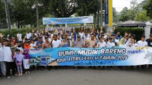 Mudik Gratis, Bank Mandiri Memberangkatkan Ratusan Warga Untuk Pulang Ke Kampung Halaman