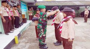 Koramil 0705 Sukabumi Gembleng Pramuka