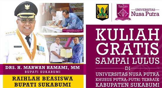 Beasiswa Bupati Sukabumi Tahun 2020 di Universitas Nusa Putra