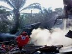Pesawat TNI AU Jatuh di Pemukiman Pendududk