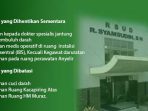 Ini Layanan RSUD R Syamsudin SH yang Dihentikan dan Dibatasi Sementara