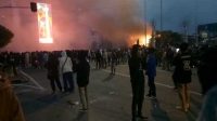 Aksi Tolak UU Ciptaker, Pos Polisi di Samping Istana Dibakar Massa