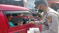 Polres Sukabumi Kota Sebar Brosur Himbauan Penerapan Prokes