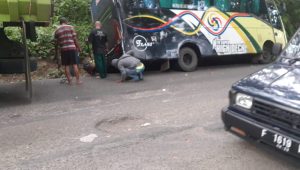 Niat Hindari Tabrakan, Bus Malah Terperosok ke Selokan