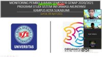 Prodi SIA Universitas BSI Kampus Sukabumi Gelar Monitoring Evaluasi Pembelajaran Secara Daring