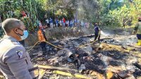 Sang Linmas Nyalindung Sukabumi di Kebun, Rumah jadi Arang