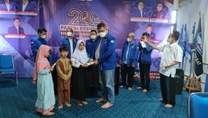 HUT ke 20, DPC Demokrat Kabupaten Sukabumi Gelar Santunan Anak Yatim Dan Bagikan Sembako