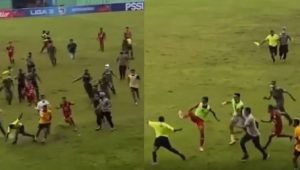 Wasit Liga 3 Dikeroyok Pemain dan Ofisial NZR Sumbersari, Polisi dan TNI Kewalahan