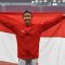 Emilia Nova saat meraih perak lari gawang 100 meter