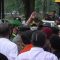 Aksi demo di Gedung dprd bekasi diguyur