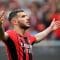 Selebrasi Theo Hernandez setelah mencetak gol untuk AC Milan