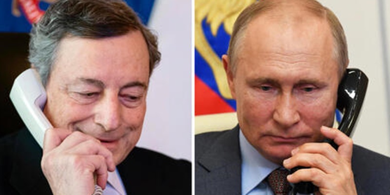 Perdana Menteri Italia Mario Draghi dan Presiden Rusia