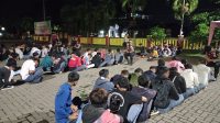 Puluhan Remaja dari salah satu SMK swasta saat diamankan jajaran kepolisian polres Sukabumi.