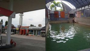 SPBU di Kadipaten Tasikmalaya Manjakan Konsumen, Beli BBM Sambil Berendam di Kolam Air Panas