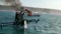 Perahu Nelayan Ujung Genteng Kabupaten Sukabumi terbakar