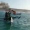 Perahu Nelayan Ujung Genteng Kabupaten Sukabumi terbakar