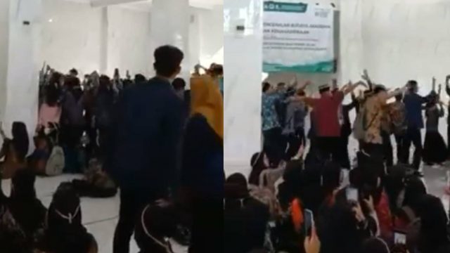 Video viral mahasiswa joget di dalam masjid