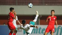 Timnas U-16 saat laga menghadapi Singapura yang
