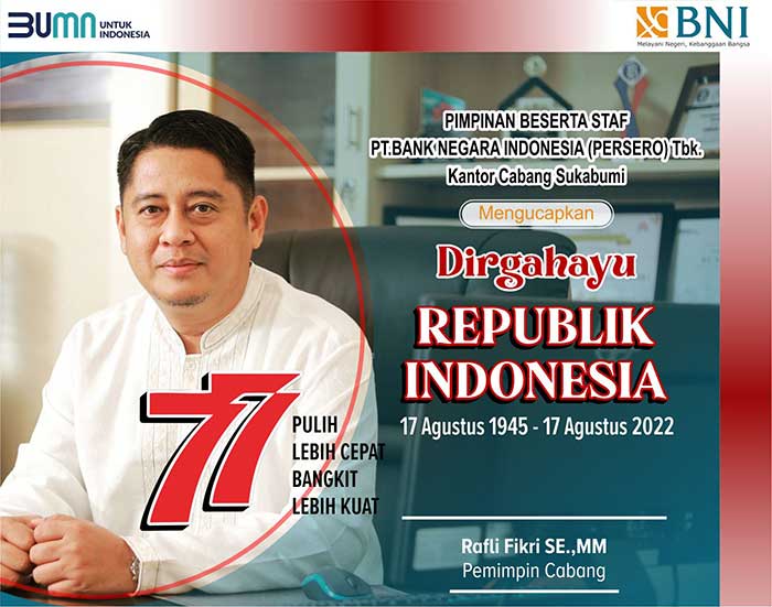 Dirgahayu Republik Indonesia ke-77 BNI