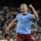 Selebrasi Erling Haaland usai mencetak gol