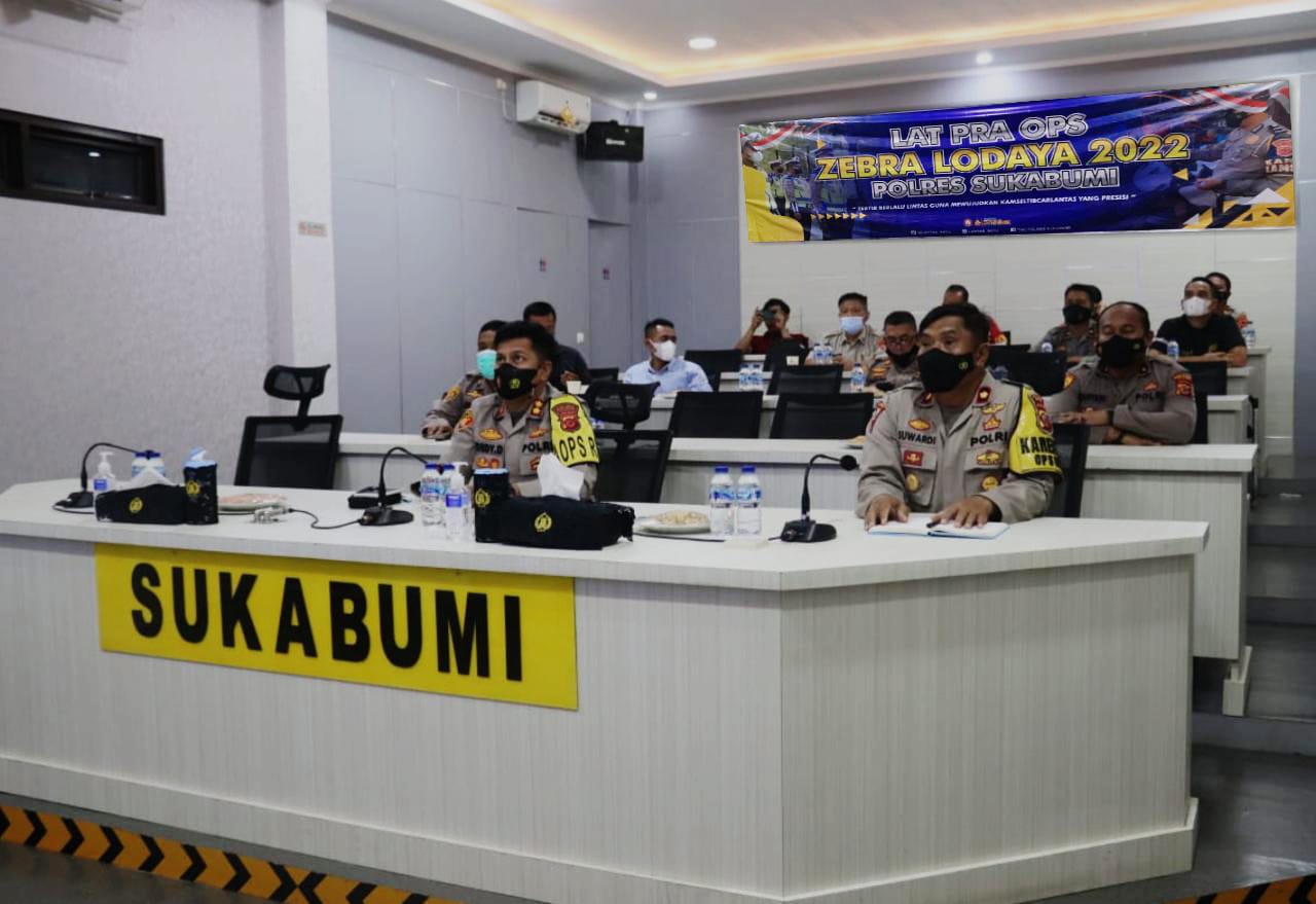 Suasana saat jajaran kepolisian polres Sukabumi melaksanakan Vicon.