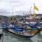 Perahu nelayan yang sandar di dermaga Palabuhanratu,