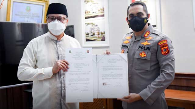 Walikota Sukabumi Achmad Fahmi dan Kapolres Sukabumi Kota AKBP SY Zainal Abidin