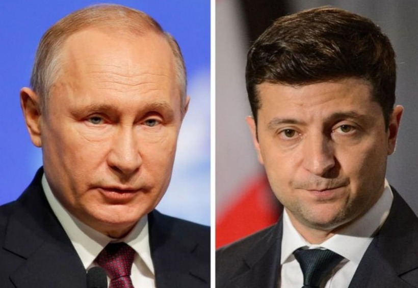 Presiden Rusia Vladimir Putin (kiri) dan Presiden Ukraina