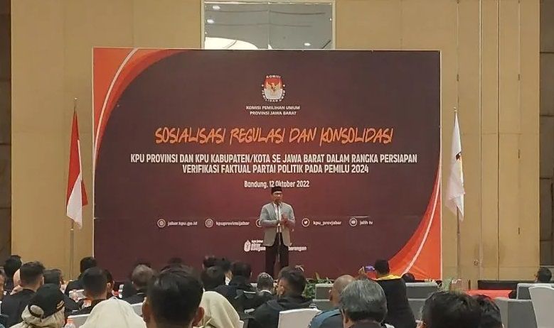 Gubernur Jawa Barat M Ridwan Kamil, seusai menutup Sosialisasi Regulasi dan Konsolidasi KPU