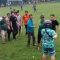 Suasana kericuhan saat beberapa penonton adu mulut di lapang Bojongkopo, Desa Loji, Kecamatan Simpenan, Kabupaten Sukabumi