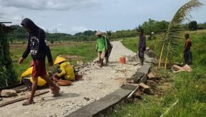Jalan Usaha Tani di Jayanti Sukabumi Bantuan Kementrian Selesai Dibangun