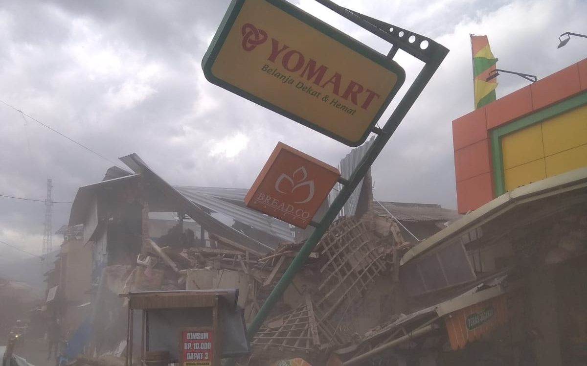 Kondisi bangunan yang tedampak gempa Cianjur