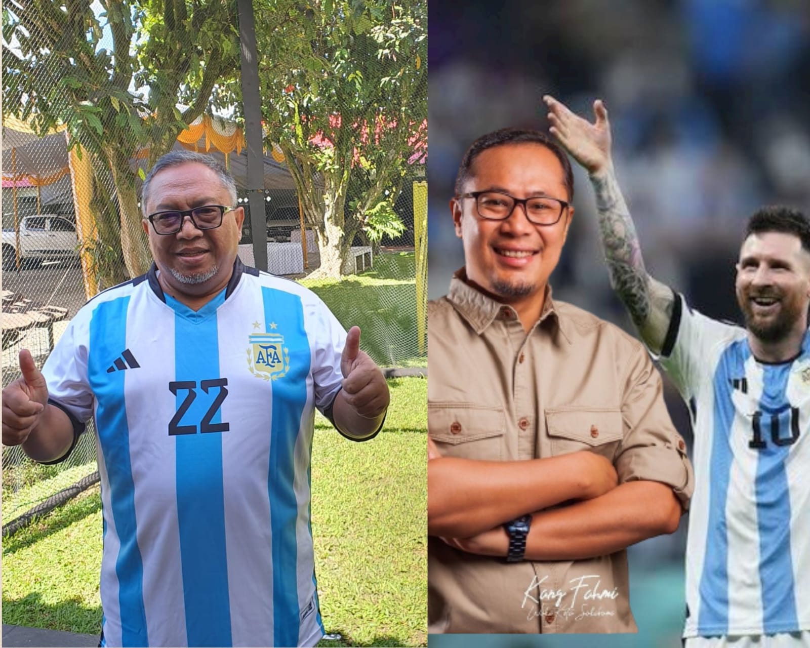 Bupati Sukabumi dan Walikota Sukabumi Kompak mendukung Timnas Argentina.