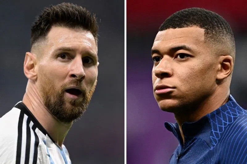 Foto kombinasi Lionel Messi dan Kylian Mbappe menjelang final Piala Dunia 2022 antara Argentina dan Prancis pada 18 Desember 2022. ANTARA/AFP/JUAN MABROMATA.