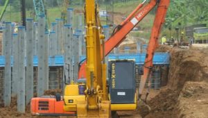 Proses pembangunan proyek jalan tol Bogor Ciawi Sukabumi Bocimi