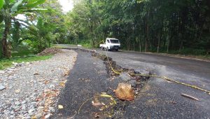 Baru Diperbaiki, Jalan di Gunung Sumping Palabuhanratu Kembali Ambles