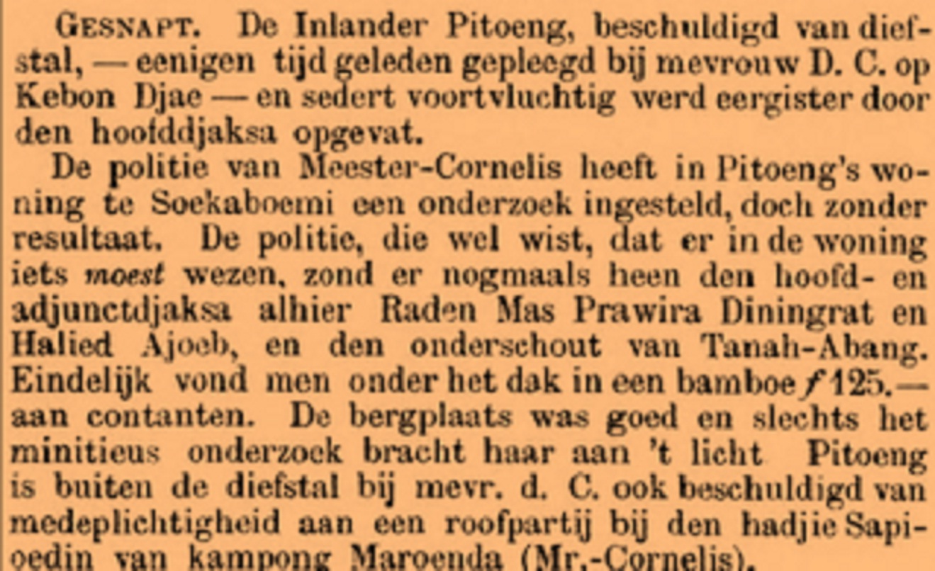 Salinan berita itu adalah sebagai berikut (Bataviaasch nieuwsblad, 08-08-1892)