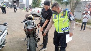 Satlantas Polres Sukabumi Kota Gelar Razia,  Sita 23 Unit Knalpot Brong 