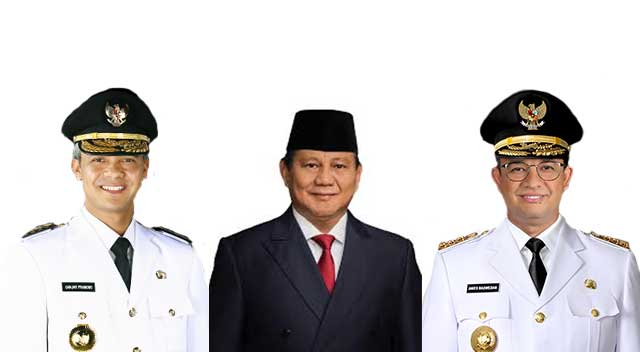 Ganjar Pranowo, Prabowo Subianto dan Anies Baswedan