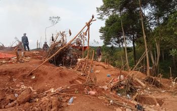 Suasana lobang area perhutani blok Cibuluh, Desa/ Kecamatan Ciemas, Kabupaten Sukabumi.(FOTO : NANDI/ RADARSUKABUMI)