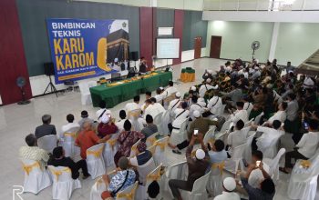 DIBINA : Kemenag Kabupaten Sukabumi, saat memberikan bimtek kepada para calon jamaah haji pada tahun 1444 H/2023 M.(FOTO: UNTUK RADAR SUKABUMI)