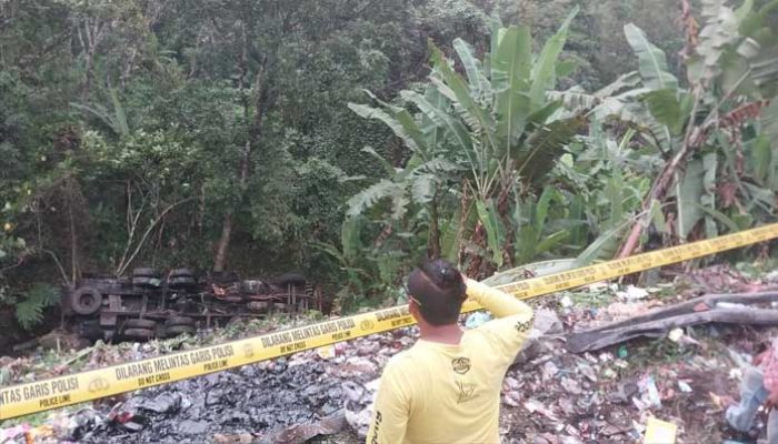 Truk Tangki Masuk Jurang di Jalan Sukabumi Palabuhanratu, Akibat Sistem Pengeraman Tidak Berfungsi