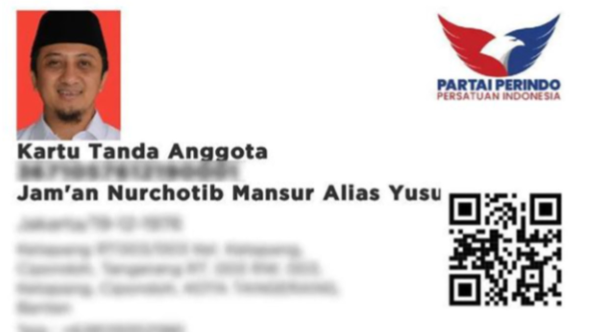 Hary Tanoesoedibjo selaku ketua Perindo memposting kartu anggota Ustaz Yusuf Mansur sebagai salah satu anggota Perindo. -tangkapan layar instagram@tarytanoesoedibjo -
