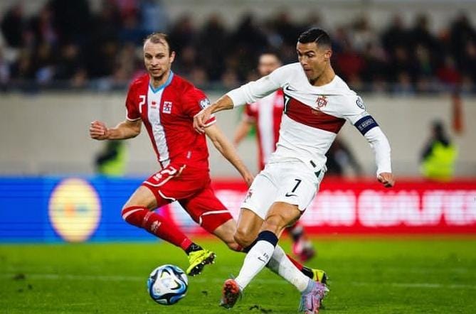 Ronaldo cetak gol ke gawang Luksemburg pada kualifikasi Piala Euro 2024-Istimewa-@cristiano