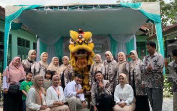 SERU: Barongsai tampil di perpisahan dan kenaikan kelas SDN Kebon Kawung, Rabu (14/6/2023).