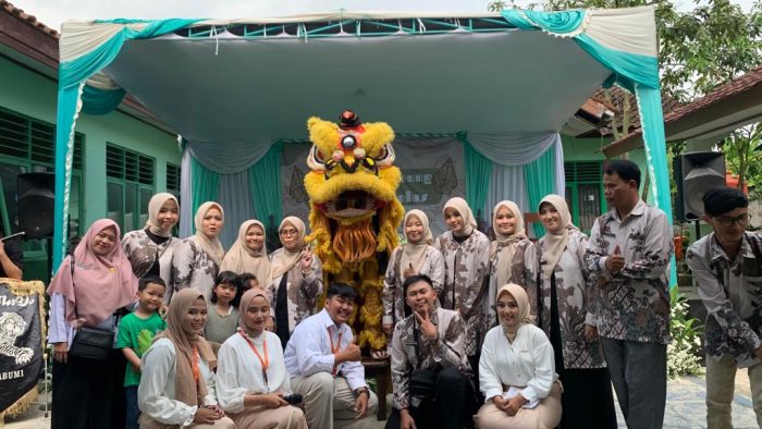 SERU: Barongsai tampil di perpisahan dan kenaikan kelas SDN Kebon Kawung, Rabu (14/6/2023).