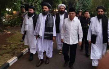 Ilustrasi kunjungan Taliban ke Indonesia saat bertemu Yusuf Kalla ketika masih menjabat sebagai Wakil Presiden-Twitter/@alvinptr-