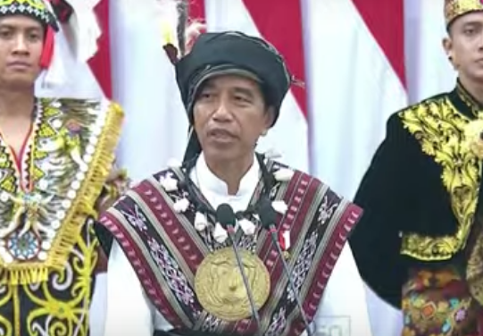 Presiden Jokowi dalam Sidang Tahunan MPR, DPR, dan DPRD. -Youtube-
