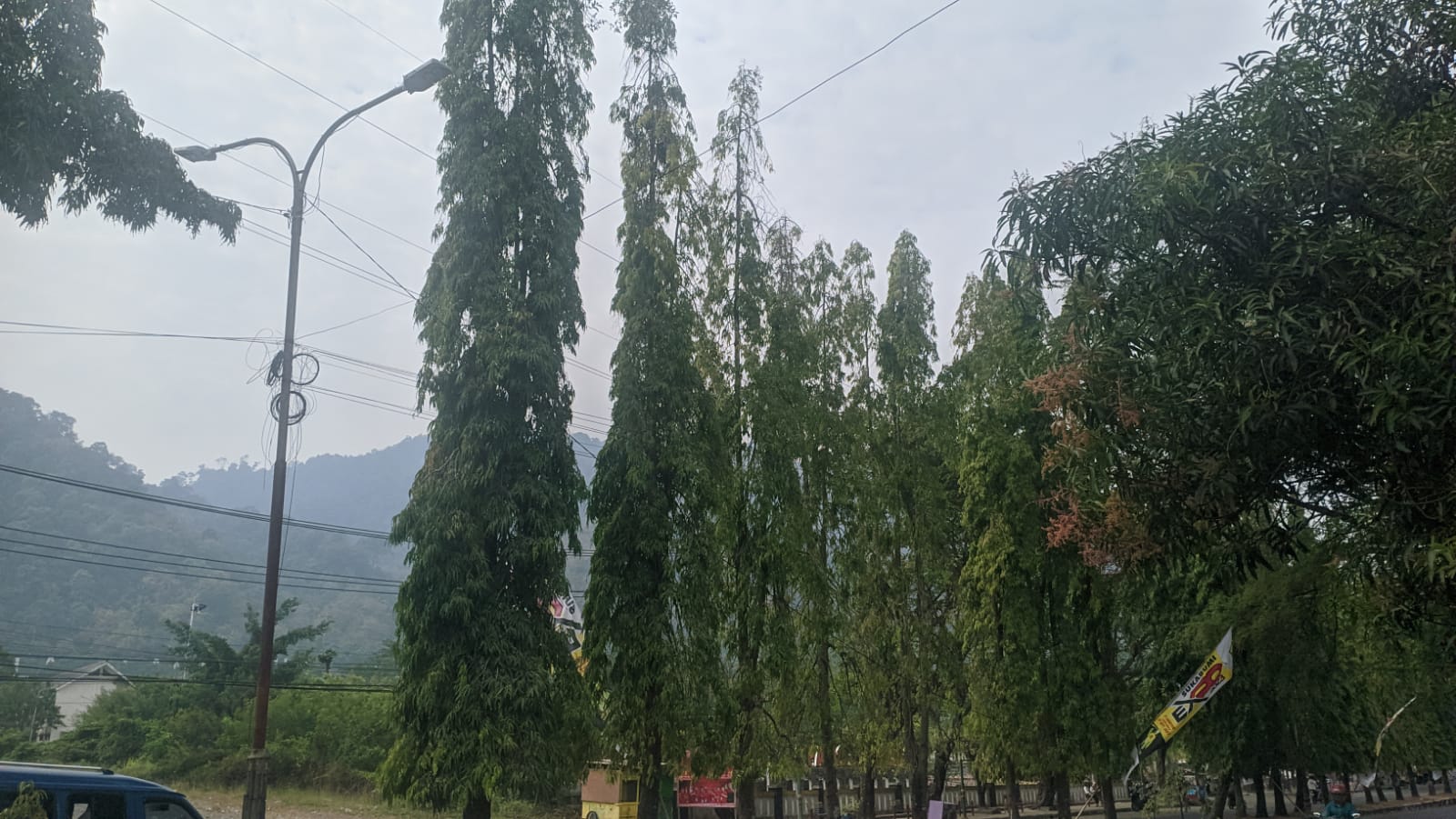 Kondisi lampu PJU jalan Ahmadyani Palabuhanratu Sukabumi. (FOTO : NANDI/ RADARSUKABUMI)